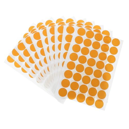 ARTIBETTER 10 Blatt Farbige Tag -aufkleber Runden Etiketten Punkt Kleine Runde Aufkleber Farbkreisaufkleber Runde Farbige Aufkleber Mini-kreisaufkleber Farbdot -aufkleber Papier Orange von Artibetter