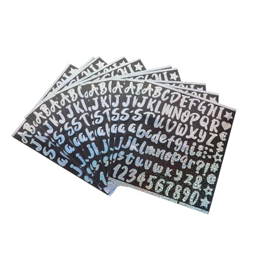 ARTIBETTER 10 Blatt Glitzeraufkleber Vinyl Brief Etiketten Alphabet-Zahlenaufkleber Bunte Alphabet -Buchstabenaufkleber farbenfrohe dekorative Alphabetaufkleber selbstklebendes Papier von Artibetter