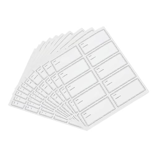 ARTIBETTER 10 Blatt Wasserdichte und Ölbeständige Etiketten für Gläser Selbstklebende Beschriftungsaufkleber für Lebensmittel für Vorratsdosen und Küchenorganisation von Artibetter