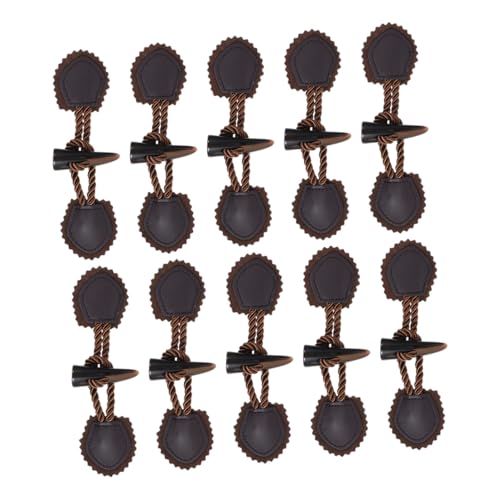 ARTIBETTER 10 Paare Hornknöpfe aus Resin Robuste Knebelknöpfe für Mäntel Vintage Verschlussknöpfe zum Annähen Dekorative Knöpfe für Wintermäntel und Jacken Dunkelbraun Langlebige Ersatzknöpfe von Artibetter