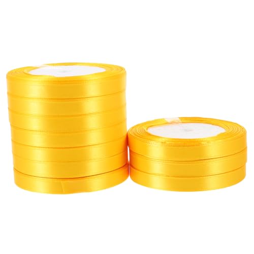 ARTIBETTER 10 Rollen Geschenkverpackungsband Grünes Band Sackleinenband Seide Satinband Dekoratives Verpackungsband Schleife Weihnachtsband Band Für Die Hochzeitsparty Dünn Golden Polyester von Artibetter