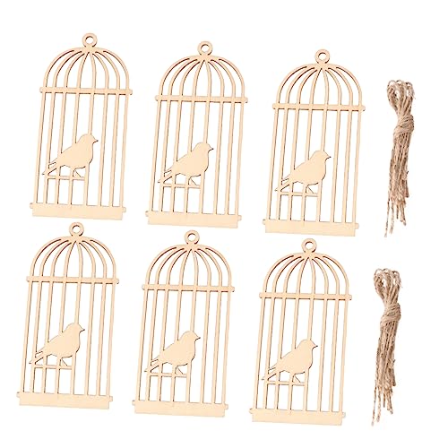 ARTIBETTER 10 Stück Anhänger bürodeko büro dekoration wohnaccessoires the birdcage garden decoration ausgehöhltes Holzdekor Holzscheibe Handwerksdekor holzhandwerk Frühlingsdeko Khaki von Artibetter