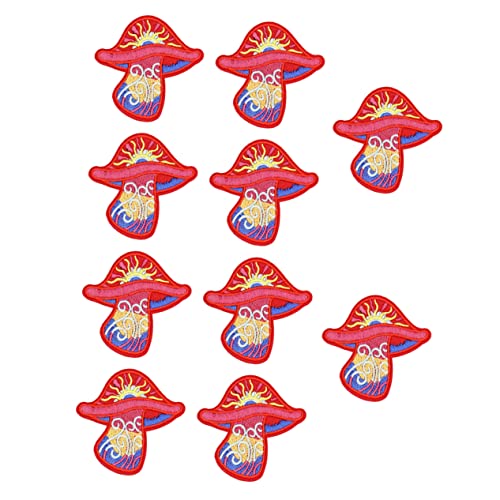 ARTIBETTER 10 Stück Bestickte Pilz Patches Diy Applikationen für Kleidung Langlebige Stoffflicken für Kreative Nähprojekte und Dekoration von Artibetter