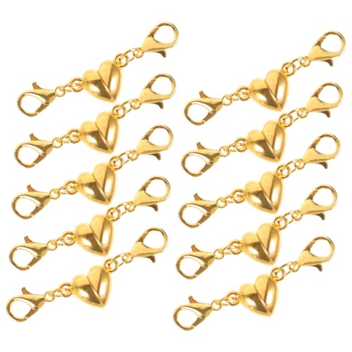 ARTIBETTER 10 Stück DIY Magnetverschluss für Schmuck Teiliges Herzform Einfacher Einhandverschluss für Armbänder und Goldfarbene Magnetische Verbindungselemente für Schmuckgestaltung von Artibetter