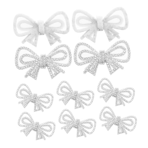 ARTIBETTER 10 Stück Fliege-stoffaufnäher Gestickte Bogenapplikation Strass -bowknot Applica Schleifenaufnäher Mit Strasssteinen Süße Applikationen Zum Aufnähen Silber Polyester von Artibetter