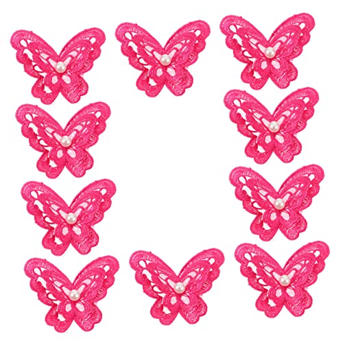 ARTIBETTER 10 Stück Gestickter Schmetterlings-Patch Schmetterlingsnähte auf Applique Patch für Nähen trimmen Reiz Kleidung DIY Applikation kreative Kleidungsapplikation Stoff Rosig von Artibetter