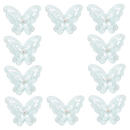 ARTIBETTER 10 Stück Gestickter Schmetterlings-patch Spitzenstoff Dekoration Mit Kleiderapplikationen Handwerk Zubehör Klein Reparaturflicken Bestickt Mini Flecken Blumen- Patch Aufnähen Grün von Artibetter