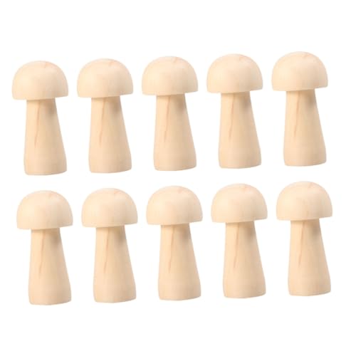 ARTIBETTER 10 Stück Holz Graffiti Pilzkopf Ornament Pilz Pilze Miniatur Puppenkopf Holzpilz Puppe Unvollendete Puppen Holzpuppe Unvollendetes Gemälde Aus Bambus von Artibetter