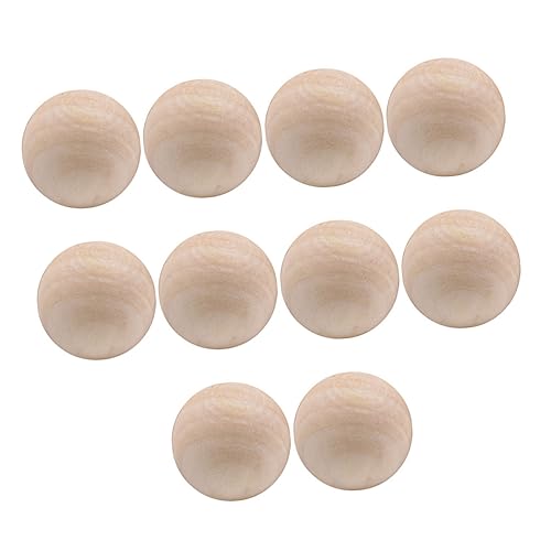 ARTIBETTER 10 Stück Holzperlen ohne Bohrung DIY und Basteln Runde Lotus Holz Kugeln Holzfarbe für Schmuckherstellung und Dekoration von Artibetter