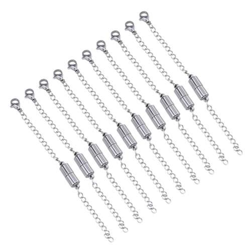 ARTIBETTER 10 Stück Magnetische Kettenverlängerungen für Schmuck Einfacher Verschluss für Armbänder für Müheloses Weiß K Farbe von Artibetter