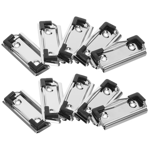 ARTIBETTER 10 Stück Metallplattenclip dokumentieren Zwischenablage Clip-Board-Clips Clips für Papier Clip für Schul-Klemmbretter Dokumentclips Clips Clips Büro-Schreibtafel-Clips Silber von Artibetter