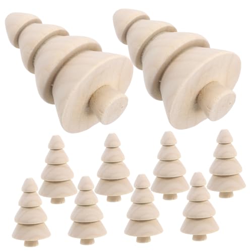 ARTIBETTER 10 Stück Mini-holz Weihnachtsbäume Unlackiert Feine Holzfiguren für DIY Basteln Tischdekoration Kreative Weihnachtsornamente aus Massivholz Robust und Vielseitig von Artibetter