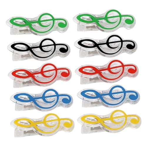 ARTIBETTER 10 Stück Notizklammern Bunt Praktisch Transparent Halter Notenbuch Seitenhalter Geformtes Musikalisches Zubehör Für Memo Clips Musikform Lesezeichen Zubehör Notizen von Artibetter