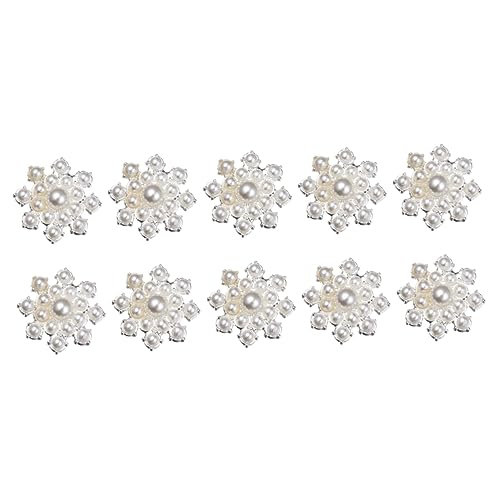 ARTIBETTER 10 Stück Perlen Patch Accessoires Blumendekoration Blumenornamente Blumendekor DIY Blumen Blütenform Basteldekor Silber von Artibetter
