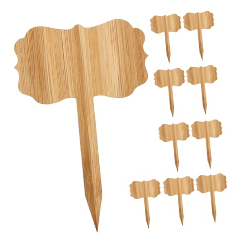 ARTIBETTER 10 Stück Pflanzenetikett Einfügen Garten Etiketten Gartenschild Pflanzeneinfügungsetikett Etiketten Für Gartenpflanzen Gartenpflanzenmarker Pilzpfähle Für Pflanzen Holz Khaki von Artibetter