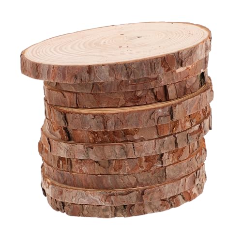 ARTIBETTER 10 Stück Runde Holzspäne Holzscheiben Für Verzierungen Kreisornamente Aus Holz Zum Basteln Holzrunden Für Mittelstücke Natürliche Holzscheiben Holzringe Kiefernholz Brown von Artibetter