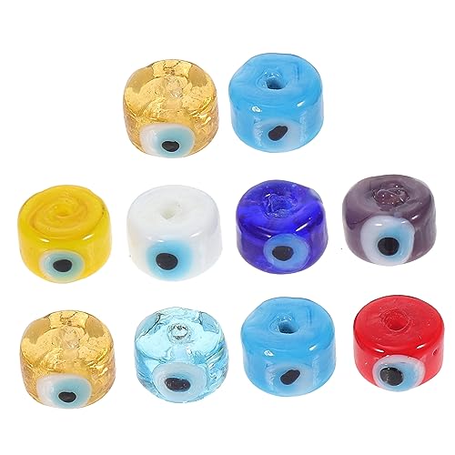 ARTIBETTER 10 Stück Teiliges Bunte Evil Eye Perlen Spacer Beads für DIY Schmuck und Armbänder Handgemachte Glasperlen mit Faszinierenden Mustern ARTIBETTER 10 Stück Teiliges Bunte Evil Eye Perlen Spacer Beads für DIY Schmuck und Armbänder Handgemachte Glasperlen mit Faszinierenden Mustern von Artibetter