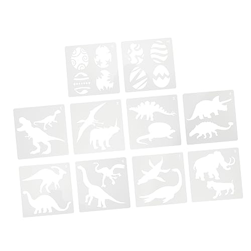 ARTIBETTER 10 Stück Teiliges Dinosaurier Malschablonen für DIY Kunstprojekte für Wände Stoffe und Karten Kreative Muster für Erwachsene Leicht zu Reinigen und Wiederverwendbar von Artibetter
