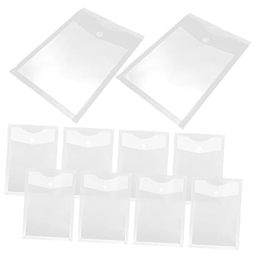 ARTIBETTER 10 Stück Teiliges Dokumentenordner Aufbewahrungstaschen mit Druckknopf Transparente und Strapazierfähige Hüllen für Schule Büro und Zuhause zur Sicheren Aufbewahrung von Dokumenten von Artibetter