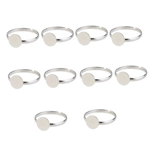 ARTIBETTER 10 Stück Teiliges Verstellbare Ringrohlinge aus Silberbeschichtetem Nickelfreiem Weiß K Runde Lünette DIY Schmuckzubehör für Fingerringe Vielseitige Basis zum Basteln ARTIBETTER 10 Stück Teiliges Verstellbare Ringrohlinge aus Silberbeschichtetem Nickelfreiem Weiß K Runde Lünette DIY Schmuckzubehör für Fingerringe Vielseitige Basis zum Basteln von Artibetter