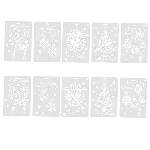 ARTIBETTER 10 Stück Teiliges Weihnachts Malvorlagen aus Kunststoff Detailreiche DIY Zeichen Schablonen mit Weihnachtlichen Motiven Wiederverwendbar für Scrapbooking Karten und ARTIBETTER 10 Stück Teiliges Weihnachts Malvorlagen aus Kunststoff Detailreiche DIY Zeichen Schablonen mit Weihnachtlichen Motiven Wiederverwendbar für Scrapbooking Karten und von Artibetter