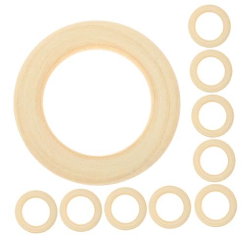 ARTIBETTER 10 Stück Unbehandelte Holzringe Naturholz Kreise für DIY Schmuckherstellung Makramee Blumenkränze Heimdekoration Holzkreise für Bastelprojekte von Artibetter