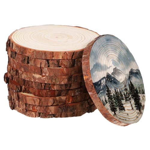 ARTIBETTER 10 Stück Unbehandelte Runde Holzstücke für Bastelprojekte Tischschutz und Wohnkultur für Hochzeiten und Kreative Dekorationen von Artibetter