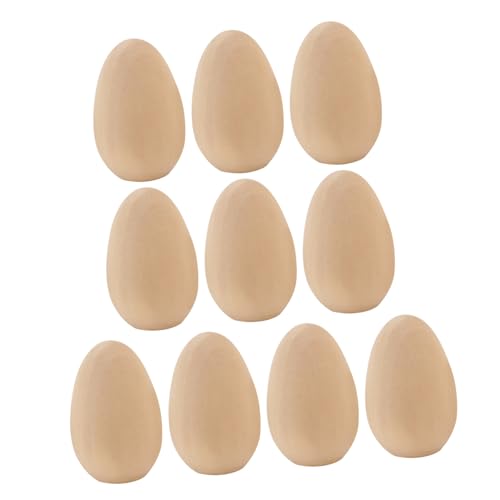 ARTIBETTER 10 Stück Unbemalte Holz Ostereier für Diy Bastelset Große Holz Eier für Kreative Projekte Ostern Deko und Spiele von Artibetter