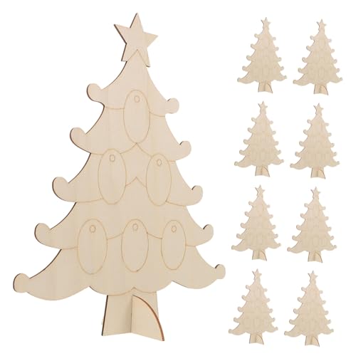 ARTIBETTER 10 Stück Unfertige Holz Weihnachtsbaum Anhänger Robuste Diy Holzfiguren für Glatte Oberfläche zum Bemalen Familienfreundliche Xmas Bastelmaterialien für Feiertagsdekorationen von Artibetter