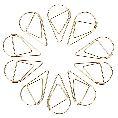 ARTIBETTER 10 Stück Wassertropfen-Büroklammer Verschluss kleiner Stift Schreibwaren Farbe Büroklammern in Tropfenform Und kleiner Stahlclip Büro Büroklammern Stahldraht Golden ARTIBETTER 10 Stück Wassertropfen-Büroklammer Verschluss kleiner Stift Schreibwaren Farbe Büroklammern in Tropfenform Und kleiner Stahlclip Büro Büroklammern Stahldraht Golden von Artibetter