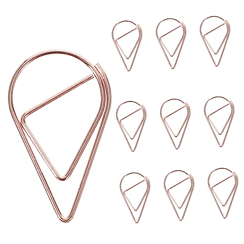 ARTIBETTER 10 Stück Wassertropfen-büroklammer Buch Büroklammer Beschichtet Papiernotizklammer Papierclip Silberpapierklamme Stifte Form Stahldraht Rose von Artibetter