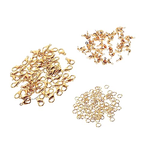 ARTIBETTER 100 Sätze Goldene Lobster Buckle DIY Schmucksets mit Öffnungsringen Teiliges Zubehör für Armbänder und Schmuckherstellung für Bastelprojekte von Artibetter