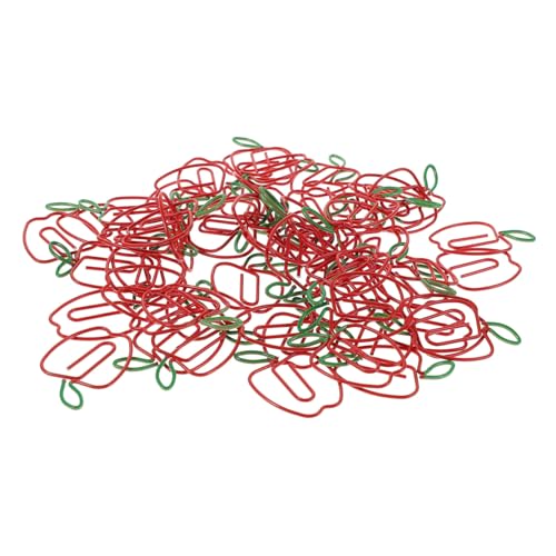 ARTIBETTER 100 Stück Apfel-förmige Fancy Büroklammern aus Metall Langlebige Kreative Papierclips für Notizen Journale und Effiziente Dokumentenorganisation im Büro und Zuhause von Artibetter
