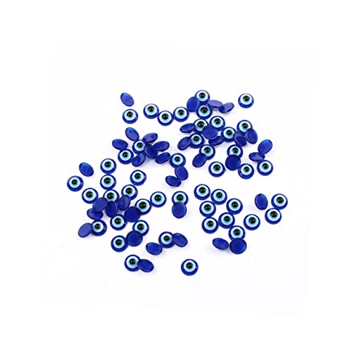 ARTIBETTER 100 Stück Blaue Evil Eye Perlen Harz Flachrückseitige Beads für Schmuckherstellung und Diy Bastelprojekte für Armbänder und Dekoration von Artibetter