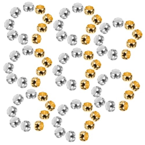 ARTIBETTER 100 Stück Crimpperlen für Diy Schmuckherstellung Silberne Goldene Bastelperlen für Armbänder und Handarbeiten für Individuelles Design von Artibetter