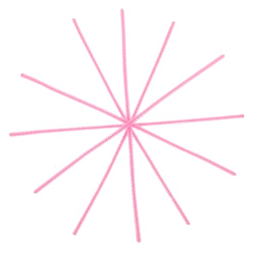 ARTIBETTER 100 Stück Drehstange Reiniger Diy -handwerk Spielzeugmaterial Selber Machen Chenille-stiel- Diy Gedrehte Stange Verdrehte Stangen Chenille-stiele Rosa Plüsch von Artibetter