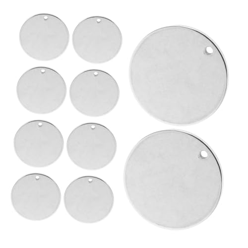 ARTIBETTER 100 Stück Edelstahl Runde Blank Stamping Tags mit Löchern zum Gravieren DIY Anhänger für Schmuckherstellung Halsketten und Anhänger Zubehör von Artibetter