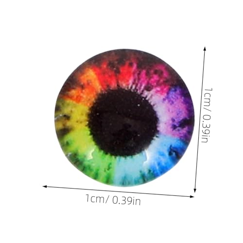 ARTIBETTER 100 Stück Edelstein Schmuck Glas Augäpfel Glashandwerksperlen flacher Boden Glasrunde Perlen DIY-Puppen-Requisiten Augäpfel zum Basteln Perlen für Schmuckhersteller Auge Cabochon von Artibetter