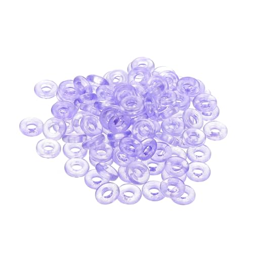 ARTIBETTER 100 Stück Glasperlen im Donut Design für Diy Schmuckherstellung Spacer Perlen für Haarnadeln Haaraccessoires und Bastelprojekte in Lila mit Silberglitter von Artibetter
