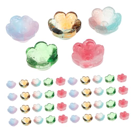 ARTIBETTER 100 Stück Glasperlen mit Lilienblumen Handgefertigte Bunte Lampwork Perlen mit Farbverlauf Vielseitig für DIY Armbänder Halsketten Ohrringe und Schmuckdekorationen von Artibetter