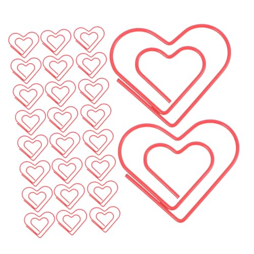 ARTIBETTER 100 Stück Herzförmige Metall Büroklammern Rot Dekorative Klammern für Notizen Journale und Scrapbooks Tragbare Kreative Love-design Clips für Büro und DIY Projekte von Artibetter