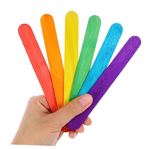 ARTIBETTER 100 Stück Holz Bastelstäbchen für Diy Projekte Farbige Eisstiele für Bastelideen für Gruppenaktivitäten und Schulprojekte und Splinterfrei Zufällige Farbe von Artibetter