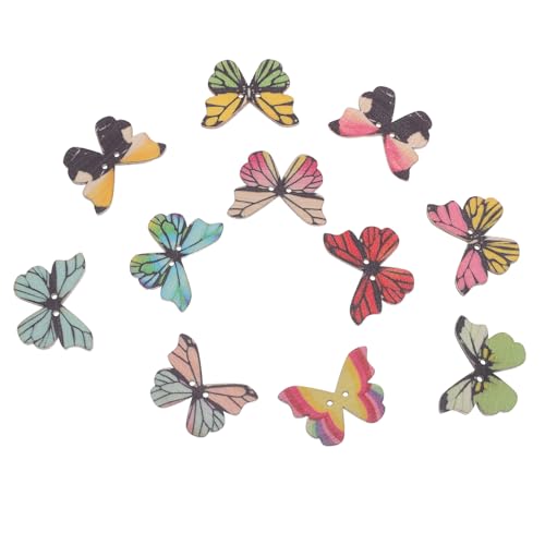 ARTIBETTER 100 Stück Holzknöpfe Schmetterling Dekorative Knöpfe für DIY Basteln Nähen Scrapbooking Natürliche Holzmaterialien Vielseitige Handwerksknöpfe für Kleidung und Wohnkultur von Artibetter