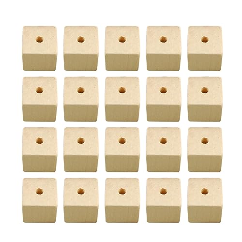 ARTIBETTER 100 Stück Holzperlen Handgemachte Diy Schmuckzubehör für Armbänder Ketten und Kinderspielzeug Natürliche Quadratische Holzperlen für Kreative Bastelprojekte von Artibetter