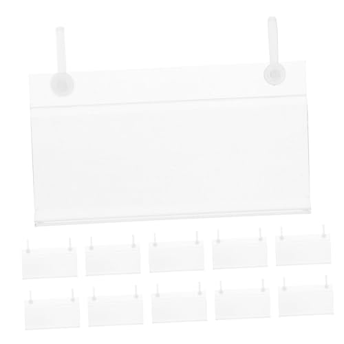 ARTIBETTER 100 Stück Kunststoff Preisschildhalter mit Druckknopfverschluss Transparente PVC Preisschildclips mit Doppel-ohr-halterung Stabiler Preisschildhalter für Supermarktregale und von Artibetter