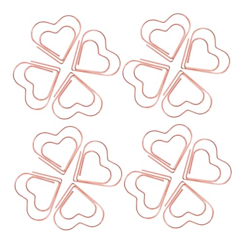 ARTIBETTER 100 Stück Liebe Büroklammer Tagebuchclip Hochzeit Büroklammern Kleine Für Papier Büroklammern Süß Büroklammern Klein Büroklammer-herz Lustige Papierclips Metall Rose Gold von Artibetter