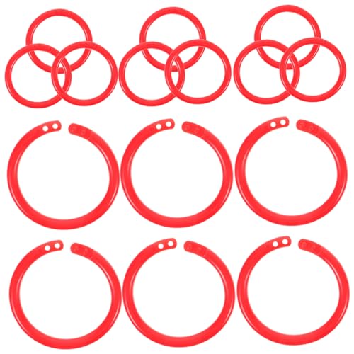 ARTIBETTER 100 Stück Loslängenschnalle Lose-blatt-bindungsringe Stichworte Ringordner Für Lose Blätter Loses Blatt Papier Runde Ringbücher Bücherringe Schlüssel Diy-buchbindung Plastik Rot von Artibetter