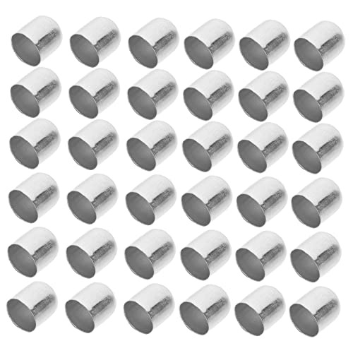 ARTIBETTER 100 Stück Ohrschmuck Zubehörset Praktische Quasten Lederkordel Endkappen für Diy Schmuckherstellung Weiß Metall Kappen für Kreative Projekte von Artibetter