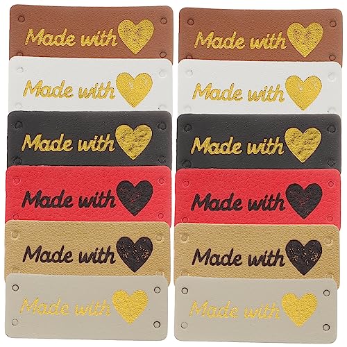ARTIBETTER 100 Stück PU Leder Etiketten für Handgemachte Personalisierte Kleidungsetiketten Geprägte Tags für Jeans Hüte Taschen Diy Bastelprojekte Verschiedenen Farben von Artibetter