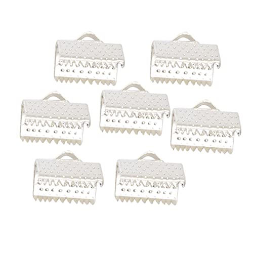 ARTIBETTER 100 Stück Pack Metallverschluss Clips für Diy Schmuck Crimp Endklemmen Texturierte Schnur Enden Zipper Clips Silber für Armbänder und von Artibetter